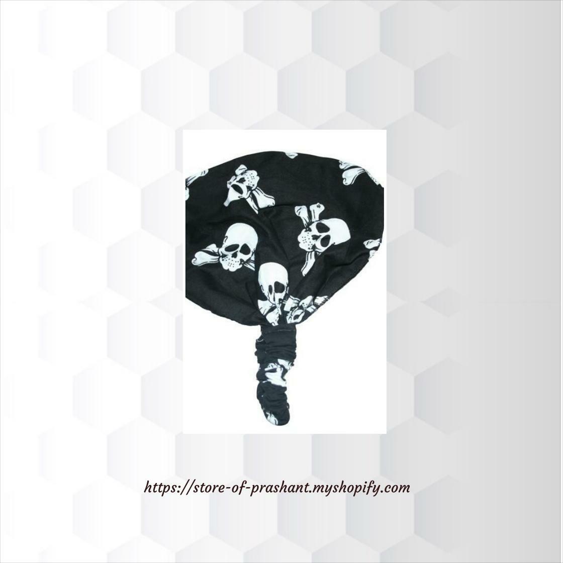 White Skull and Crossbones Elastic Bandana - store - of - prashant