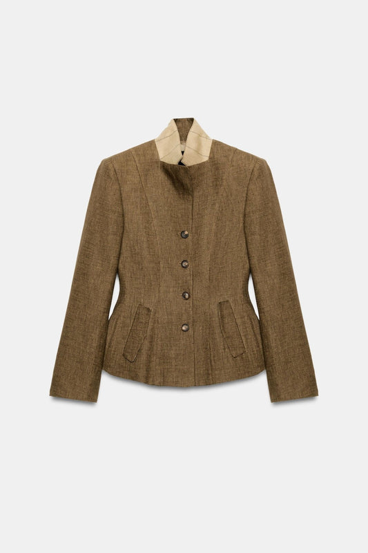 ZW COLLECTION LINEN BLEND BLAZER - store - of - prashant