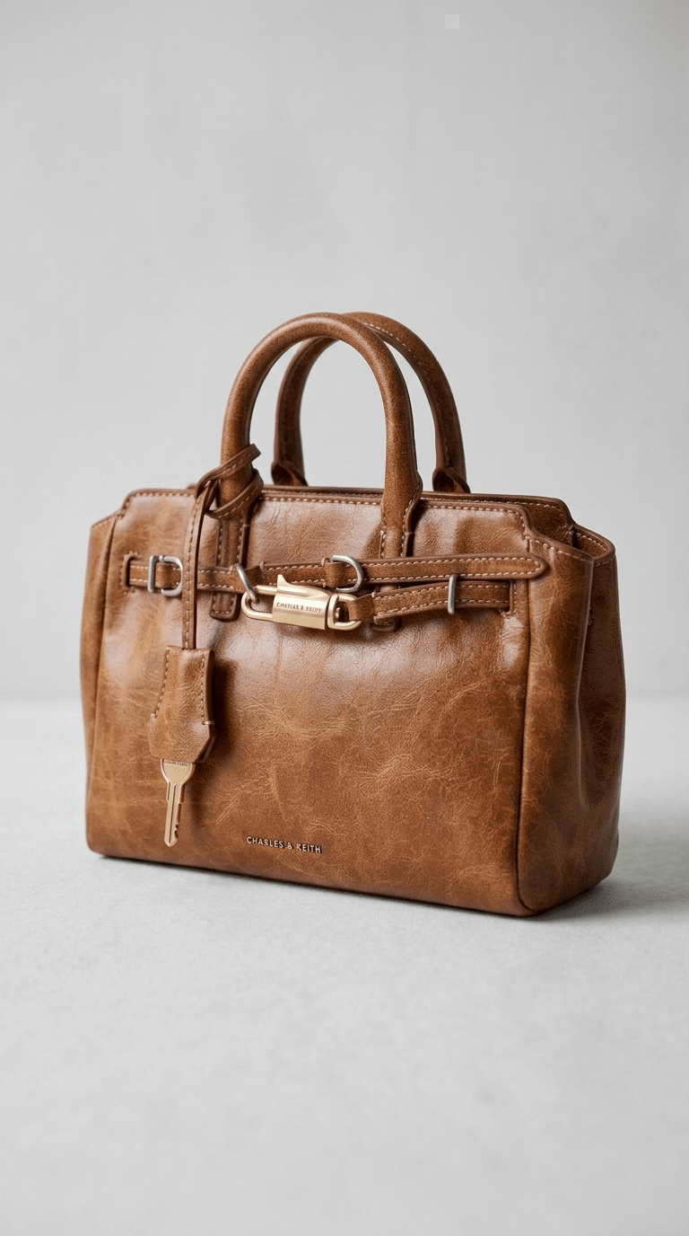Mini Delfina Belted Tote Bag - Distressed Tan - store-of-prashant