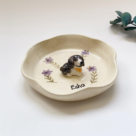 Custom Ceramic Ring Tray with 3D Pet Sculpture Handcrafted Dog Jewelry Tray for Enthusiasts Dog Jewelry Tray