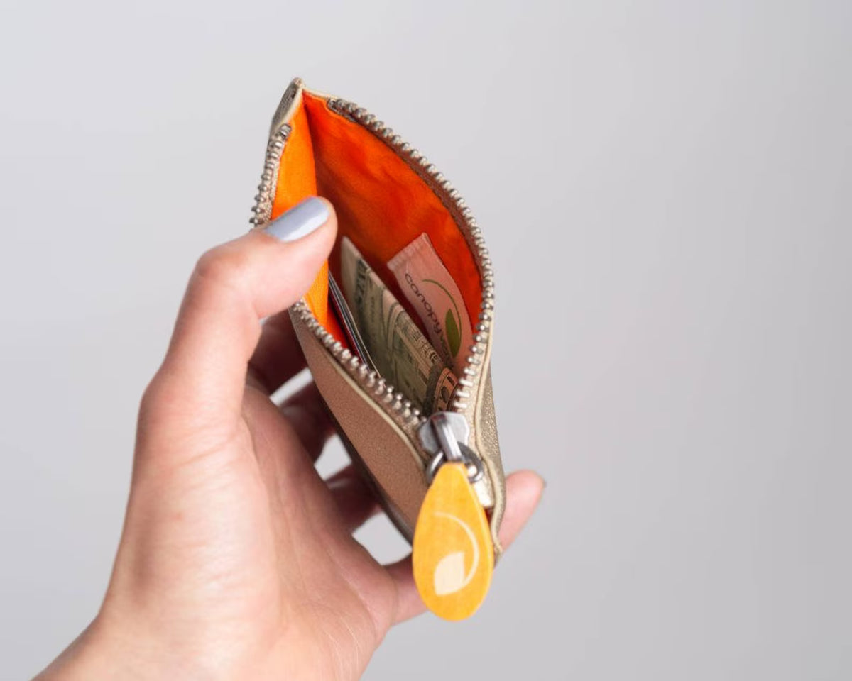 Vegan Leather Mini Zipper Wallet: Coin Pouch, Jewelry Case