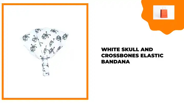 White Skull and Crossbones Elastic Bandana by@Outfy