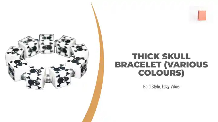 Thick Skull Bracelet (Various Colours) by@Outfy