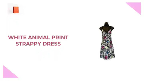 White Animal Print Strappy Dress by@Outfy