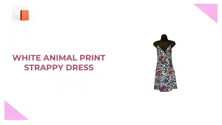 White Animal Print Strappy Dress by@Outfy