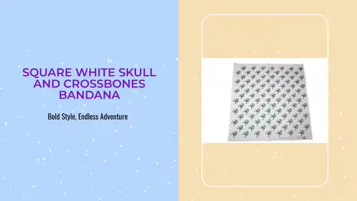 Square White Skull and Crossbones Bandana by@Outfy