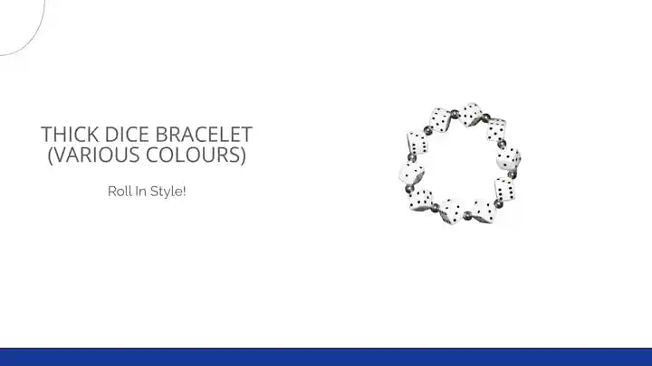 Thick Dice Bracelet (Various Colours) by@Outfy