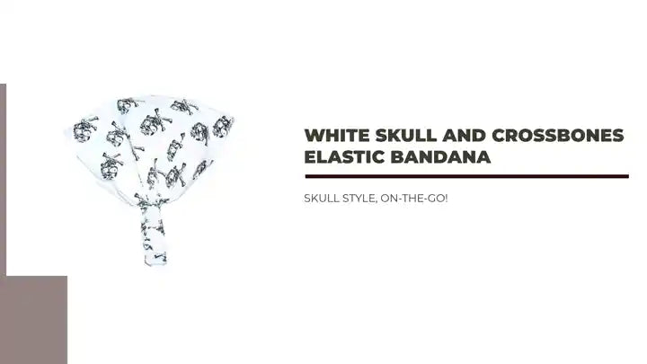 White Skull and Crossbones Elastic Bandana by@Outfy