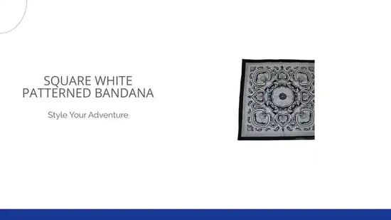 Square White Patterned Bandana by@Outfy