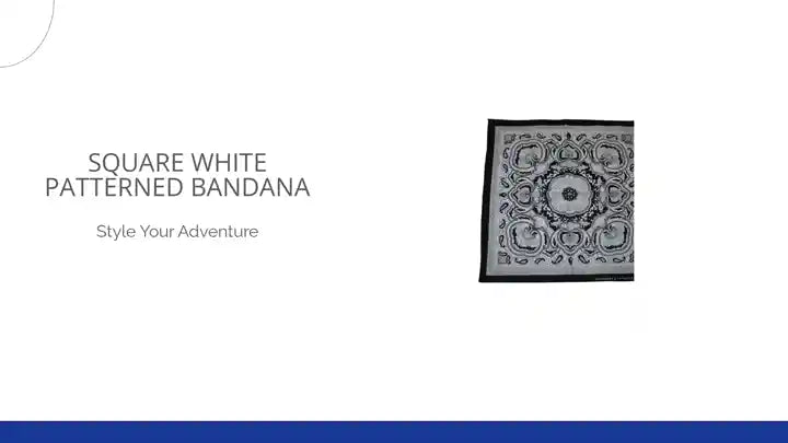 Square White Patterned Bandana by@Outfy