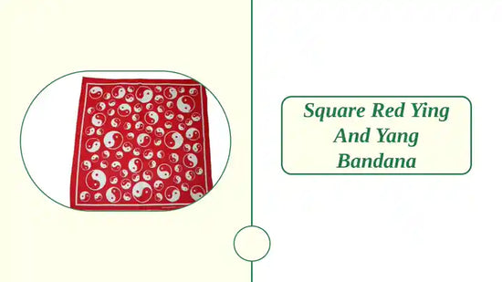 Square Red Ying and Yang Bandana by@Outfy