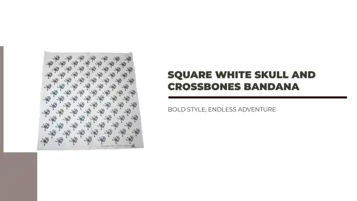 Square White Skull and Crossbones Bandana by@Outfy