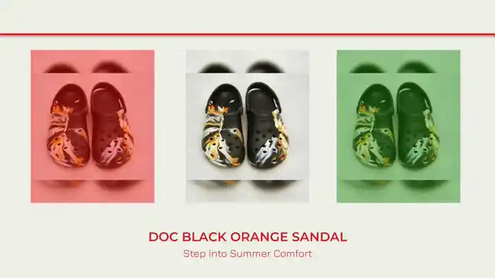 Doc Black Orange Sandal by@Outfy