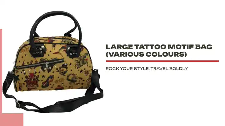 Large Tattoo Motif Bag (Various Colours) by@Outfy