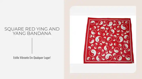 Square Red Ying and Yang Bandana by@Outfy