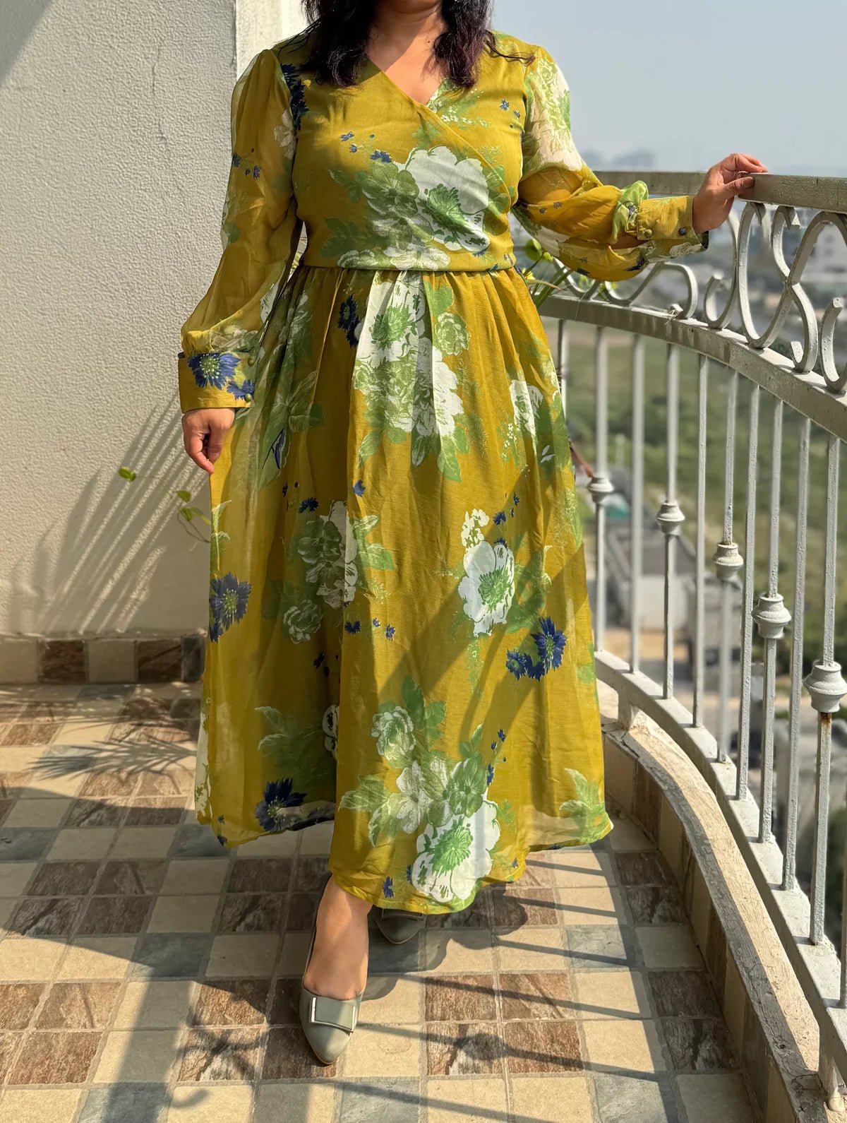 Titli Green Floral Dress - store - of - prashant