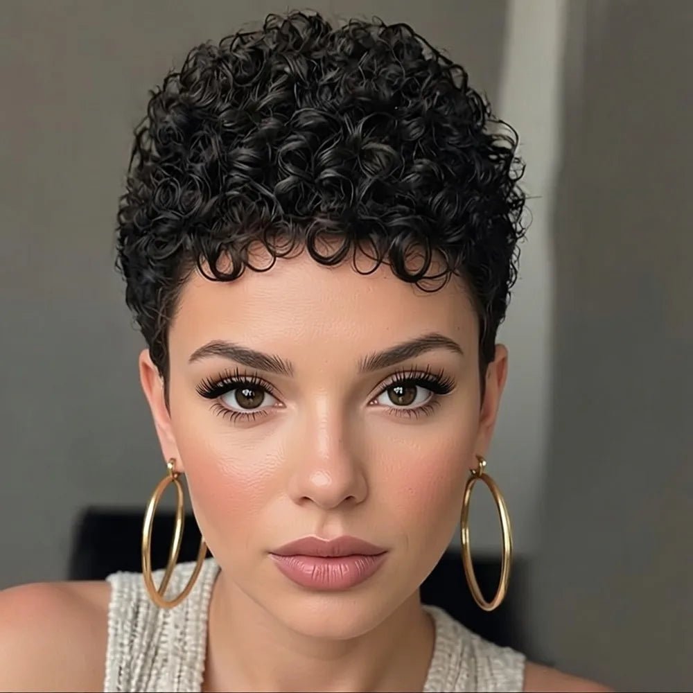 Curly Pixie Wig - store - of - prashant