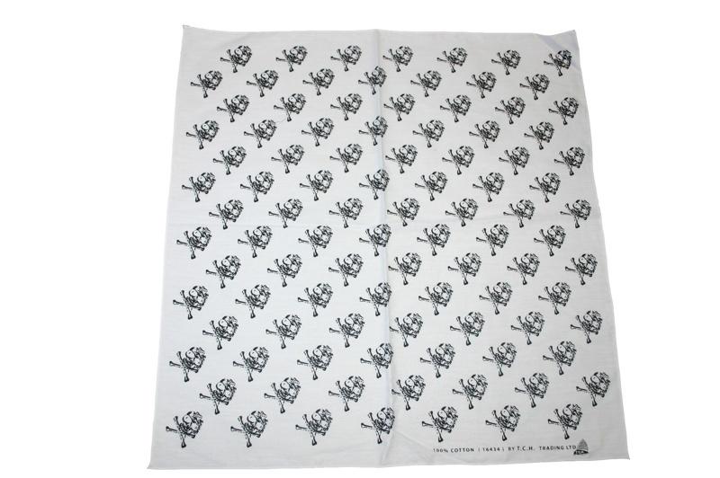 Square White Skull and Crossbones Bandana - store - of - prashant