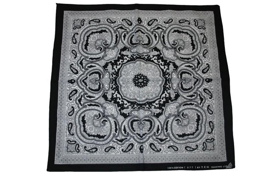 Square White Patterned Bandana - store - of - prashant