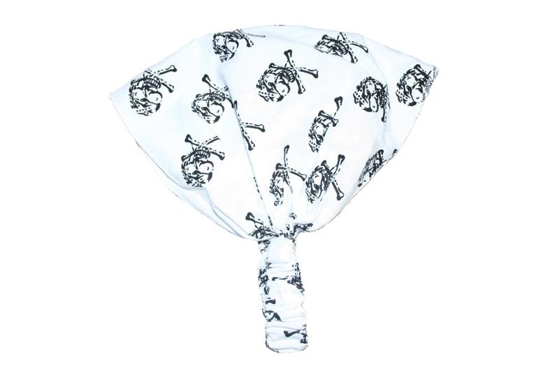 White Skull and Crossbones Elastic Bandana - store - of - prashant